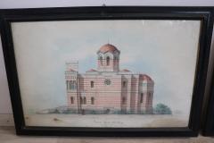 Early 20th Century Architectural Drawings on Paper Italian Church - 2418793