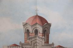 Early 20th Century Architectural Drawings on Paper Italian Church - 2418802