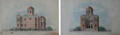 Early 20th Century Architectural Drawings on Paper Italian Church - 2420536