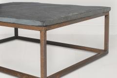 Early 20th Century Belgian Slate Joined With New Iron Coffee Table Base - 905097