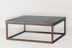 Early 20th Century Belgian Slate Joined With New Iron Coffee Table Base - 905102