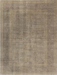 Early 20th Century Botanic Turkish Sivas Sandy Beige Mauve Brown Teal Wool Rug - 2456637