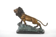 Early 20th Century Bronze Marble Lion Sculpture - 2471422