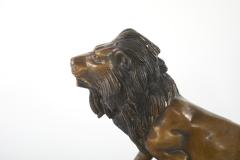 Early 20th Century Bronze Marble Lion Sculpture - 2471424