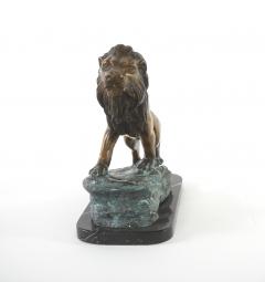 Early 20th Century Bronze Marble Lion Sculpture - 2471425