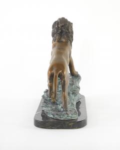 Early 20th Century Bronze Marble Lion Sculpture - 2471426