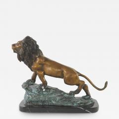 Early 20th Century Bronze Marble Lion Sculpture - 2474586