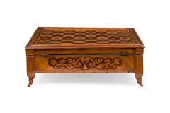 Early 20th Century Carved Mahogany Cocobolo Mother of Pearl Game Box - 4197632