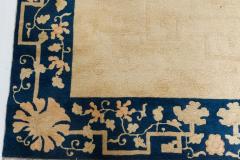 Early 20th Century Chinese Beige and Blue Handmade Wool Rug - 2451380
