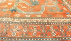 Early 20th Century Chinese Royal Crimson and Blue Handwoven Wool Rug - 2451235