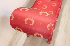 Early 20th Century Empire Style Bench Upholstered with Elegant Red Fabric - 3394135