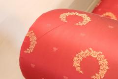 Early 20th Century Empire Style Bench Upholstered with Elegant Red Fabric - 3394136