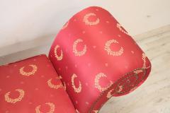 Early 20th Century Empire Style Bench Upholstered with Elegant Red Fabric - 3394139