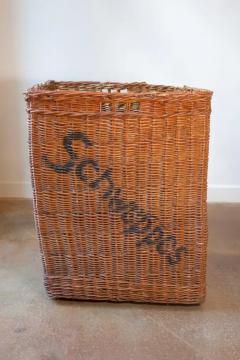 Early 20th Century English Wicker Advertising Basket Schweppes - 4116972