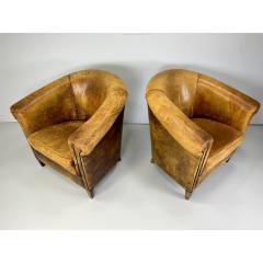 Early 20th Century European Leather Club Chairs - 3396237
