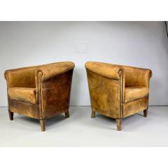 Early 20th Century European Leather Club Chairs - 3396278