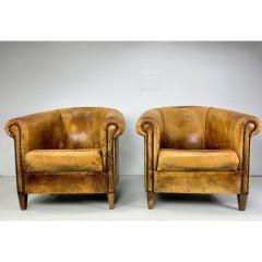 Early 20th Century European Leather Club Chairs - 3396286