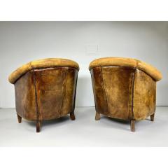 Early 20th Century European Leather Club Chairs - 3396288