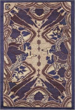Early 20th Century French Art Deco Abstract Purple Wool Rug - 2455721