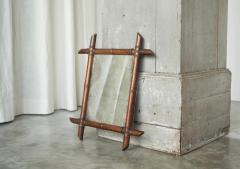 Early 20th Century French Faux Bamboo Mirror in Wood and Weathered Mirror Plate - 4582077