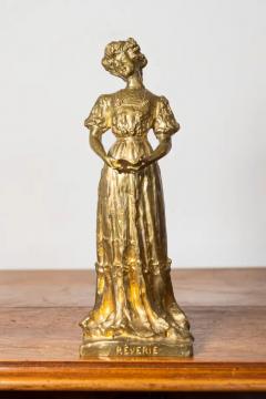 Early 20th Century French Gilded Metal Statue R verie  - 4019918