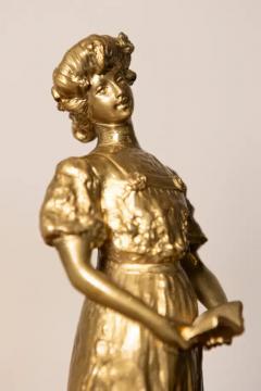 Early 20th Century French Gilded Metal Statue R verie  - 4019934