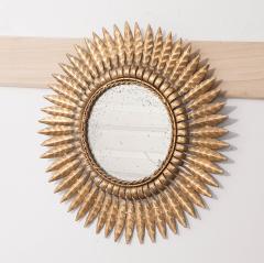 Early 20th Century French Gold Metal Starburst Mirror - 504083