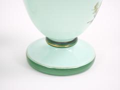 Early 20th Century French Hand Painted Decorated Art Glass Pair Vase - 3282472