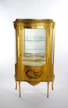 Early 20th Century French Marble Top Hand Painted Display Cabinet - 3050629