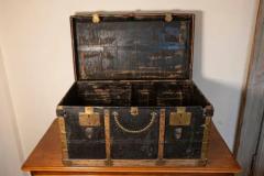 Early 20th Century French Travel Trunk with Brass Hardware - 4019910