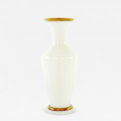 Early 20th Century French White Opaline Gilt Decorative Vase - 2474585