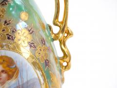 Early 20th Century German Art Nouveau Hand Painted Gilt Porcelain Vases - 3281988