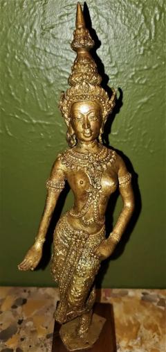 Early 20th Century Gilt Metal Thai Khon Dancer - 4128066