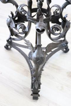 Early 20th Century Gothic Syle Wrought Iron Pedestal - 2747039