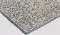 Early 20th Century Indian Agra Oriental Blue White Handmade Cotton Rug - 2452933