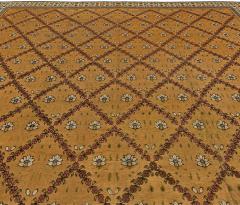 Early 20th Century Indian Botanic Design Handmade Wool Rug in Sienna and Purple - 2453093