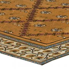 Early 20th Century Indian Botanic Design Handmade Wool Rug in Sienna and Purple - 2453095