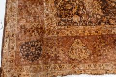 Early 20th Century Indian Chocolate Brown Handmade Wool Carpet Size Adjusted  - 2452791