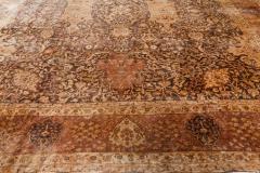 Early 20th Century Indian Chocolate Brown Handmade Wool Carpet Size Adjusted  - 2452792