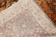 Early 20th Century Indian Chocolate Brown Handmade Wool Carpet Size Adjusted  - 2452795