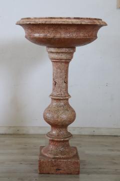 Early 20th Century Italian Antique Hand Carved Stone Tub Holy Water Font - 3630102