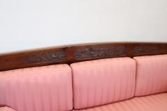 Early 20th Century Italian Art Nouveu Carved Beech Wood Antique Large Settee - 2600686