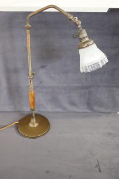 Early 20th Century Italian Brass and Glass Table Lamp - 3519993