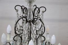 Early 20th Century Italian Bronze and Crystal Large Chandelier - 2991237