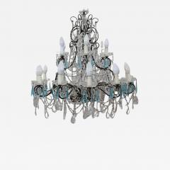 Early 20th Century Italian Bronze and Crystal Large Chandelier - 2992944