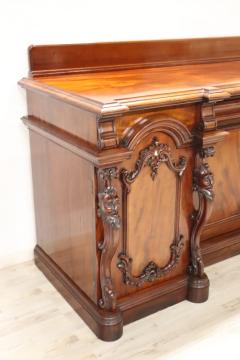 Early 20th Century Italian Carved Mahogany Wood Long Sideboard - 2803435