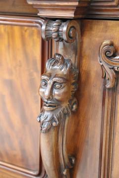 Early 20th Century Italian Carved Mahogany Wood Long Sideboard - 2803437