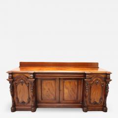 Early 20th Century Italian Carved Mahogany Wood Long Sideboard - 2804456