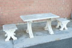 Early 20th Century Italian Garden Set Table and Two Stools - 3351316