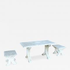 Early 20th Century Italian Garden Set Table and Two Stools - 3359815